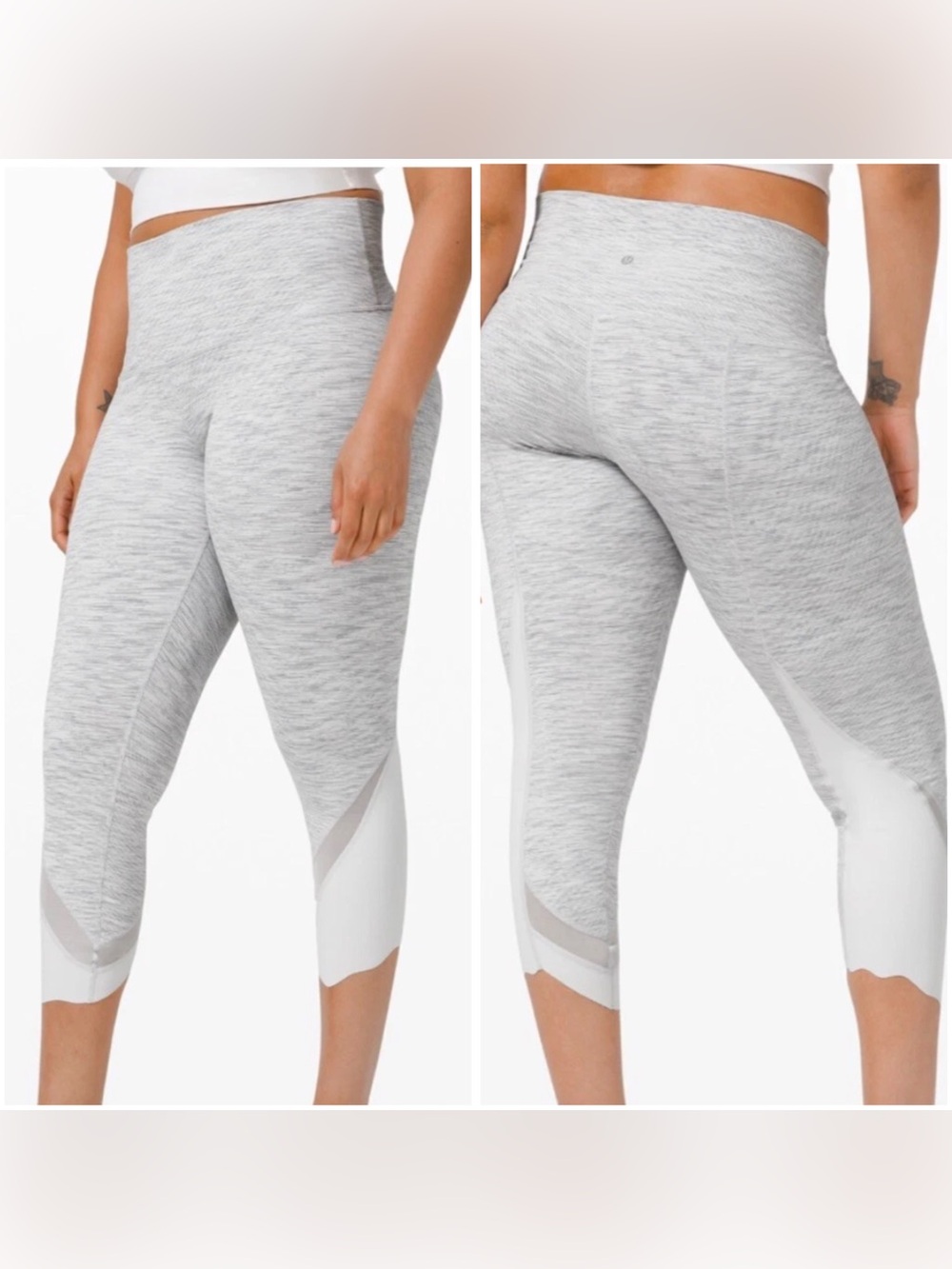 Lululemon Wunder Under Crop High-Rise Roll Down Scallop Luxtreme 23" Size 12